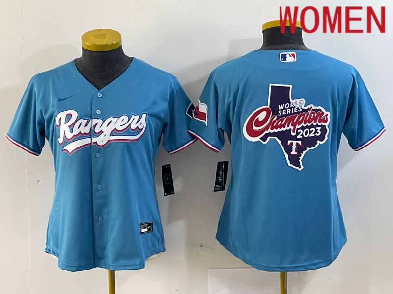 Women Texas Rangers Blank Blue Game Nike 2024 MLB Jersey style 3